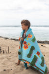 Fuzzy Caterpillars - Hooded Kid Beach Towels